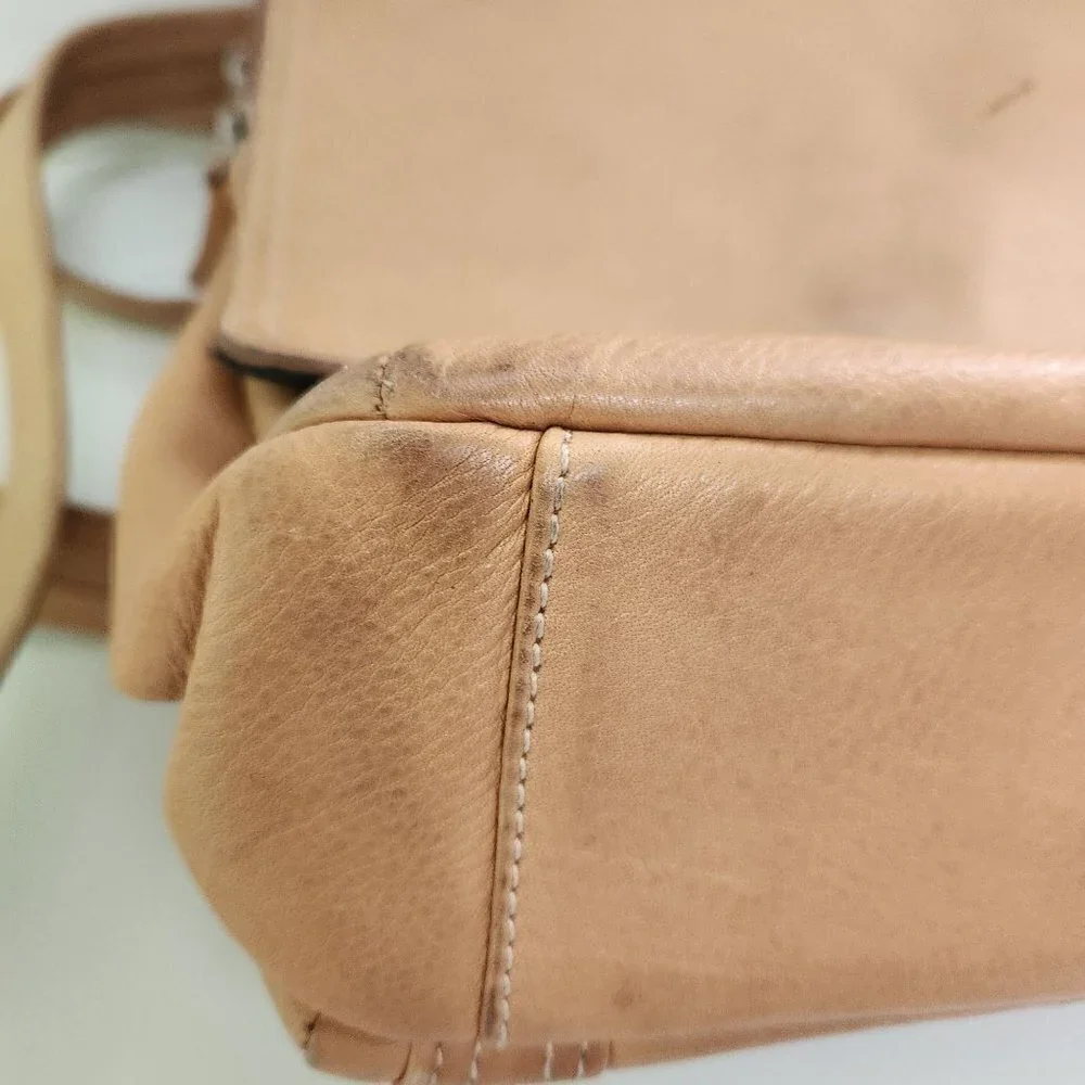 Tignanello Vintage Pebbled Leather Tan Backpack
